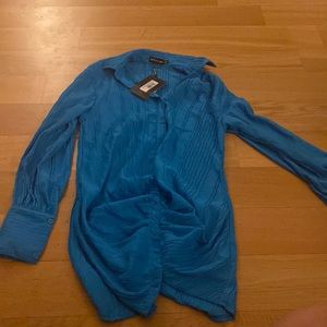 PrettyLittleThing Detail Long Sleeve Shirt Dress